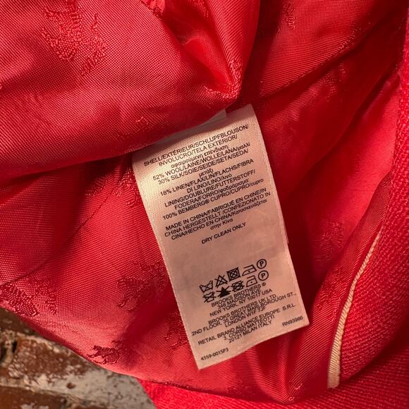 Brooks Brothers Stellita Fit Loro Piana Summertime Blazer in Ruby Pink Sz 4 - Picture 7 of 12